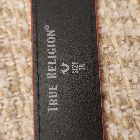 Mens True Religion Black & Red Belt - Picture 2 of 5